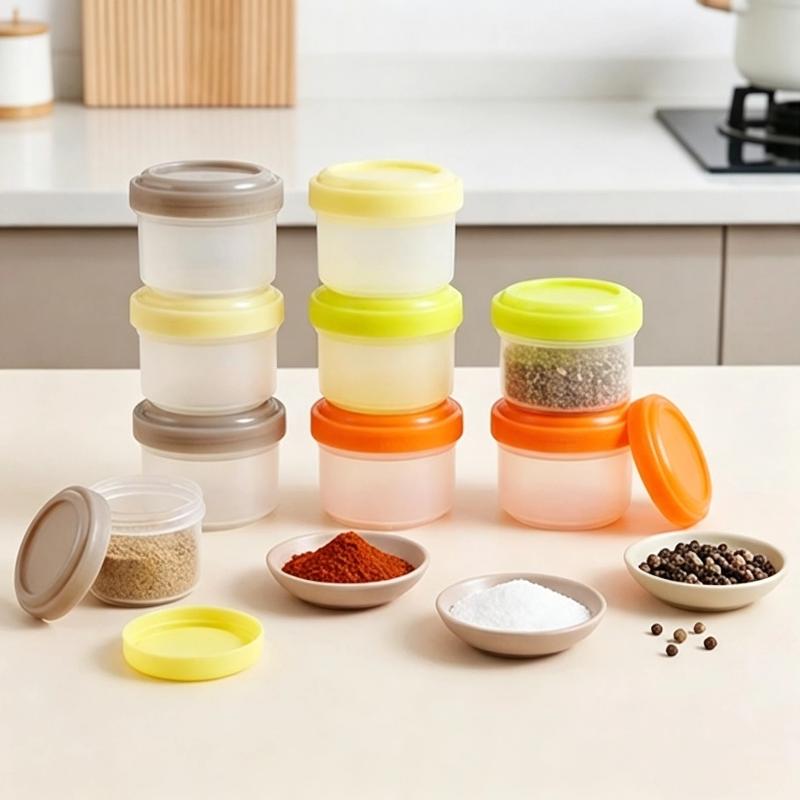 Baby Food Jars With Lids - 4 sztuki – małe, sztaplowane pojemniki