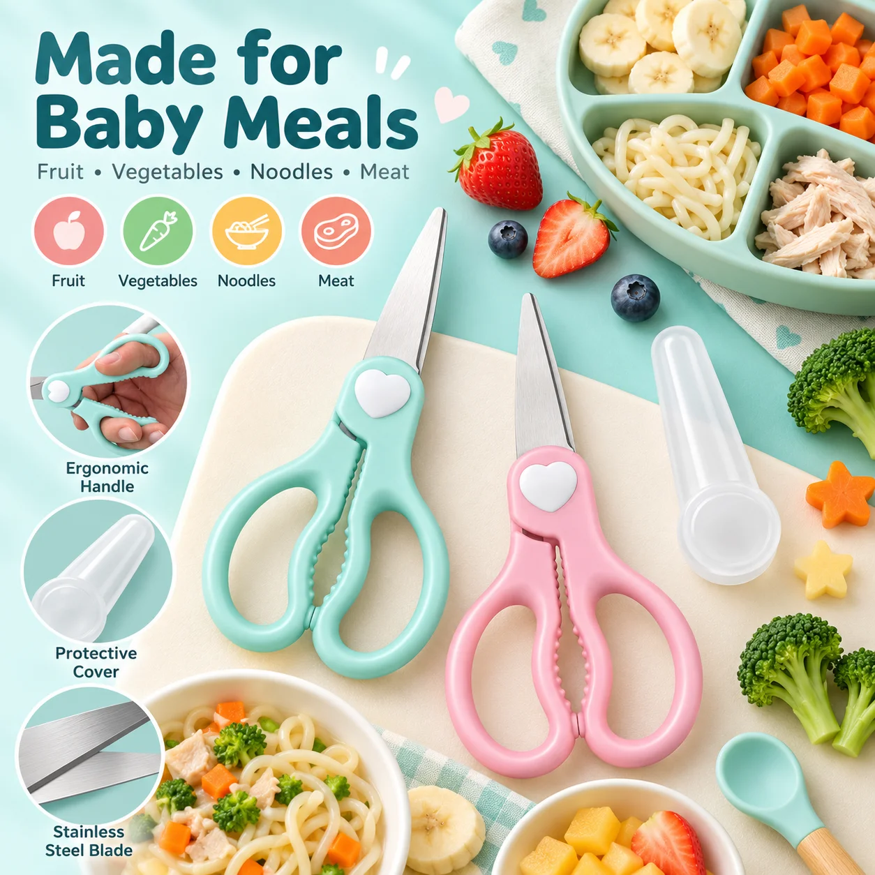 Przenośne nożyczki do przygoto – Baby Food Scissors recenzja i cena